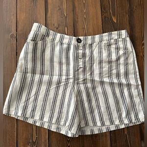 Mango Black and White Bermudas Classic Striped Shorts